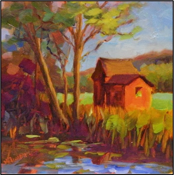Paint Dance "Autumn at the Ice House", 6x6, oil on panelNew England