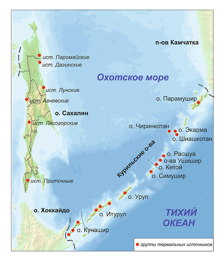 Курилы острова на карте россии