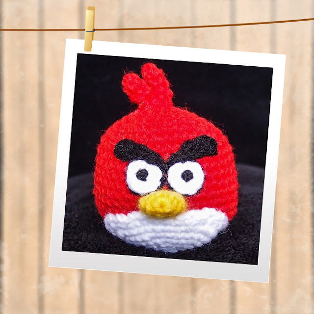 crocheted red angry bird amigurumi