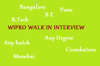 Wipro careers: The Walk-in interview is going to be conducted for B.E, B.Tech, Any degree graduates on 20 January 2018 at Bangalore, Coimbatore, Pune, ...