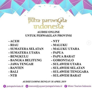 syarat pendaftaran audisi putra pariwisata indonesia 2019 cara mengikuti audisi putra pariwisata Indonesia 2019