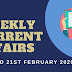Weekly Current Affairs 15th To 21st February 2020