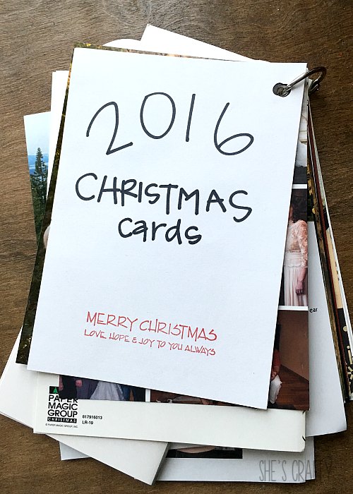how to store Christmas cards, Christmas card book