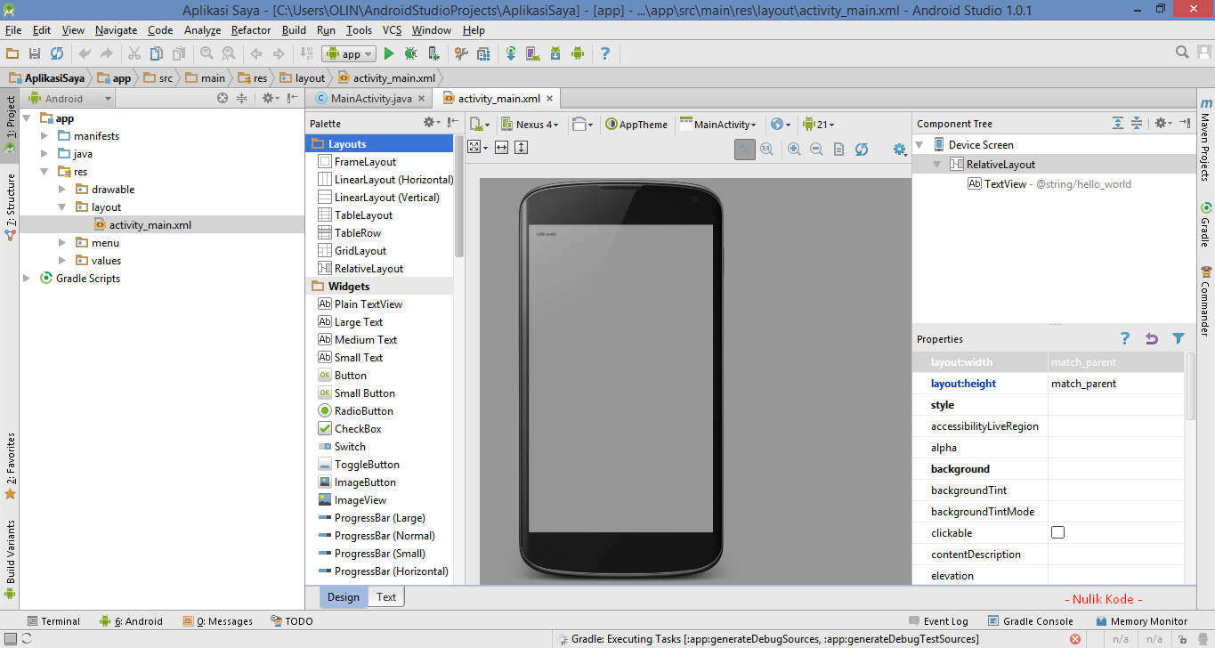 Progressbar android studio. BACKGROUNDTINT.