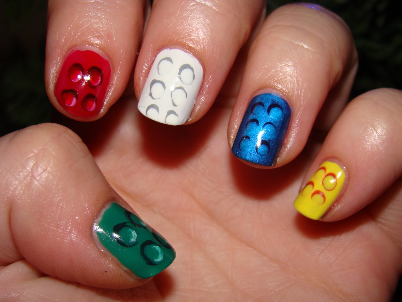 What I like to call my 'Lego nails' they're my favourite theme... r