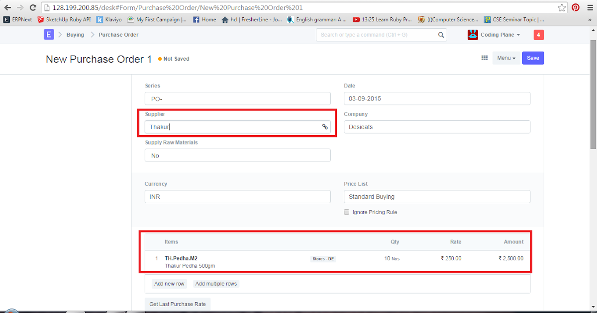 Learn ERPNext Purchase Order Creation in ERPNext or How to create