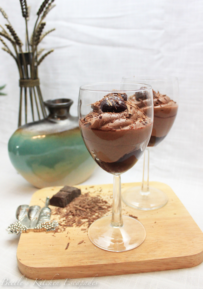 Beetle's Kitchen Escapades Chocolate Mousse with Brandied Cherries