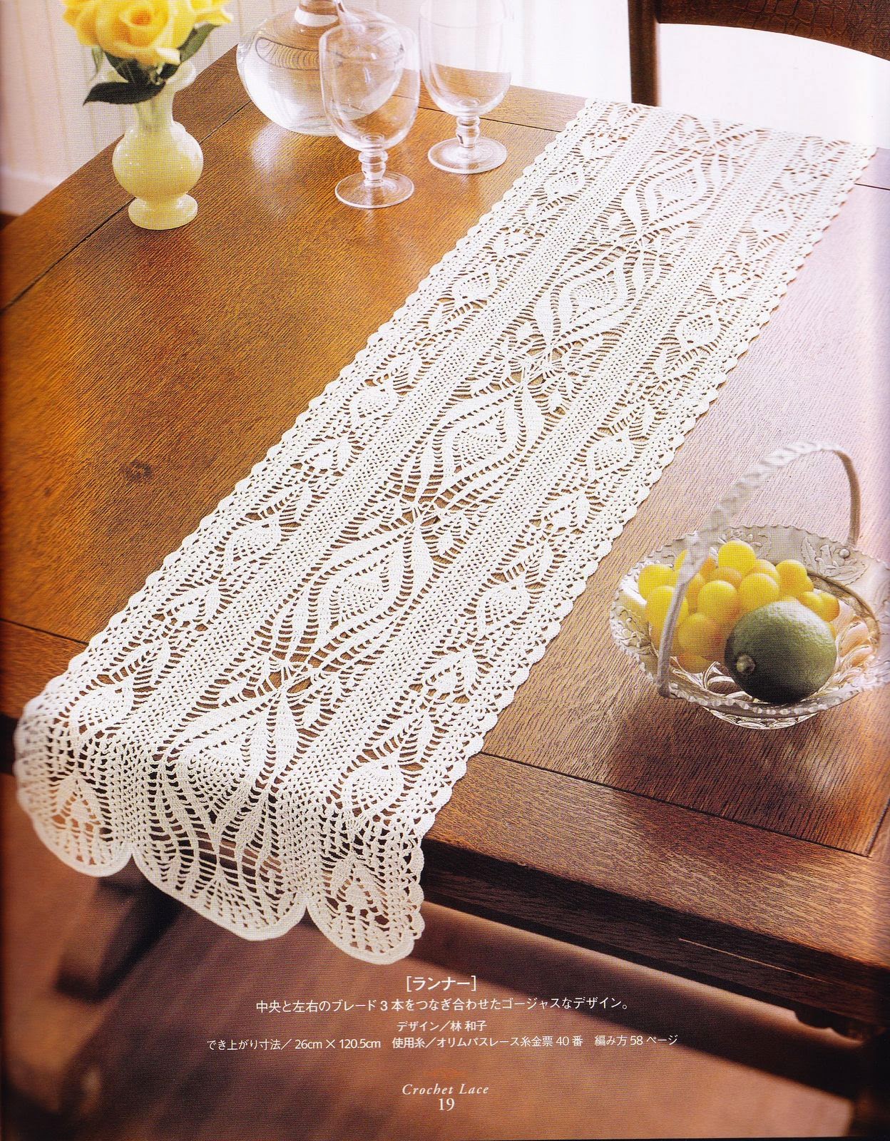 PATRONES GRATIS DE CROCHET Patrón de un bello camino de mesa a crochet