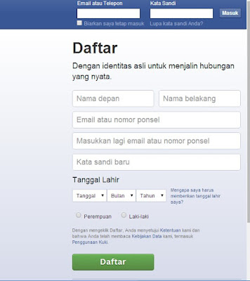 Cara Membuat Daftar Akun Facebook Cara Membuat Daftar Akun Facebook