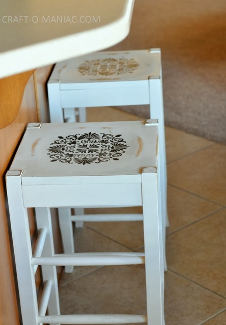 DIY Stenciled Bar Stools