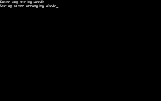 C program to read a string and print it in alphabetical order