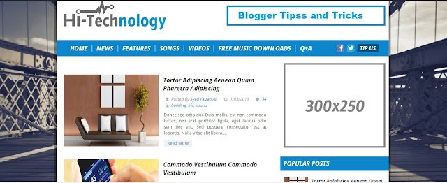 Hi-Tech Technology Free Blogger Template