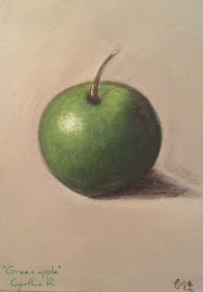 green apple, acrylic painting on canvas, pintura acrílica en canvas, manzana verde