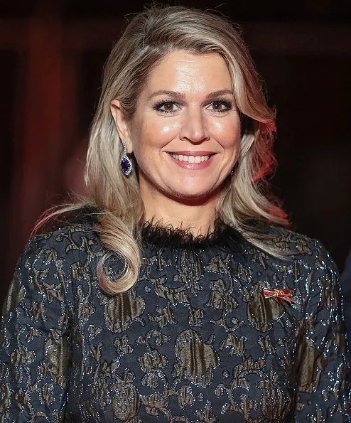 Queen Maxima wore Natan Dress from Natan Couture FW17 Collection. Palatinate's prime minister Malu Dreyer and her husband Klaus Jensen