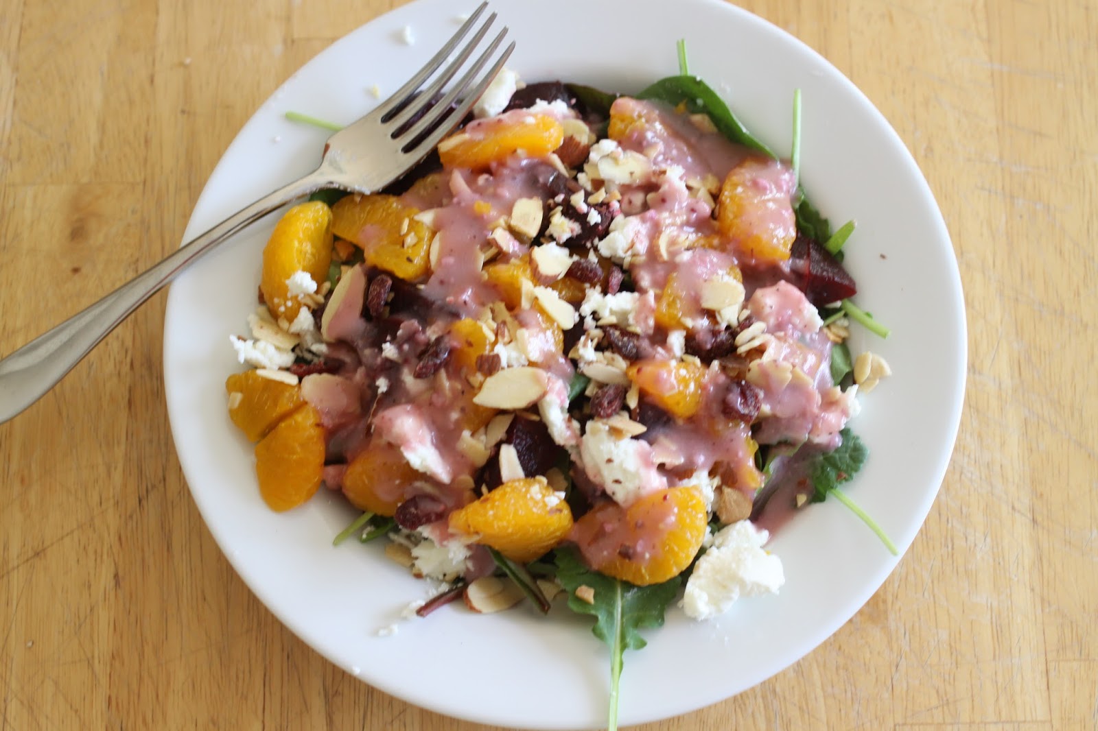 The Larson Lingo Beet Salad with Mandarin Oranges, Goat Cheese