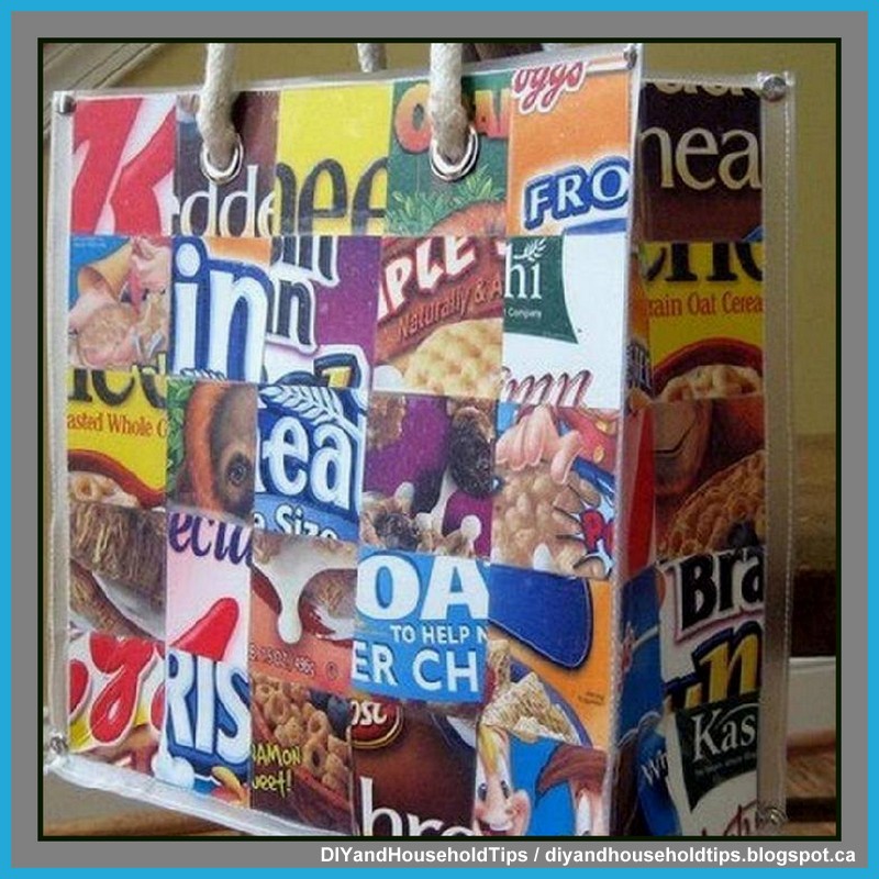 DIY And Household Tips Make This Cute Cereal Box Bag