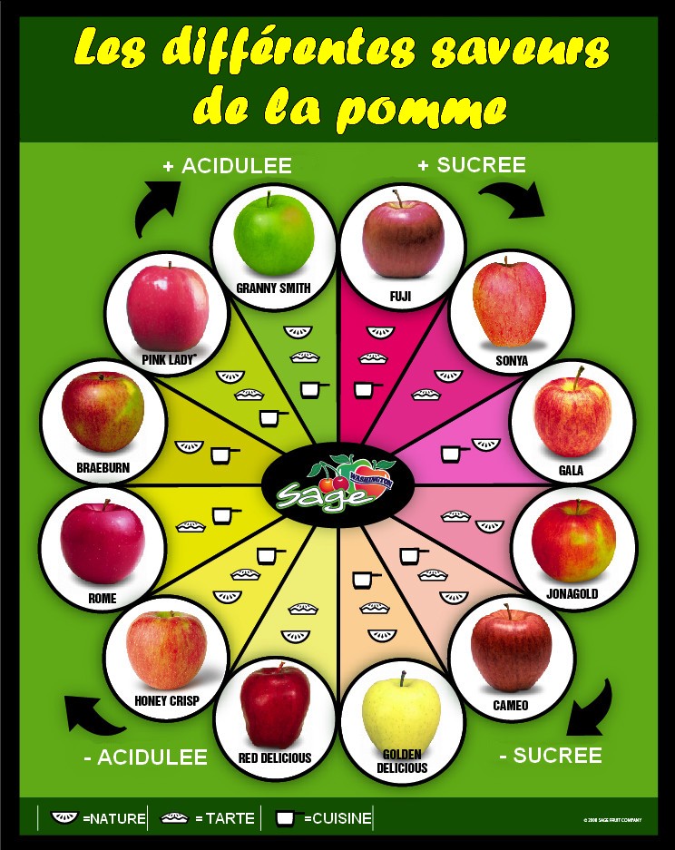 Les differentes saveurs de la pomme. Général Kulture! Les differentes saveurs de la pomme. Général Kulture!