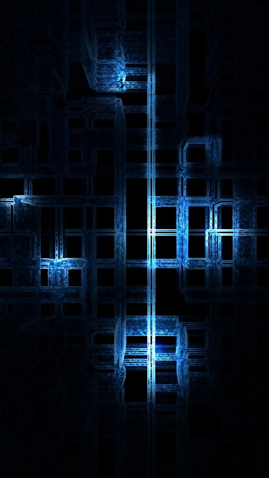   Blue 3D Grids   Android Best Wallpaper