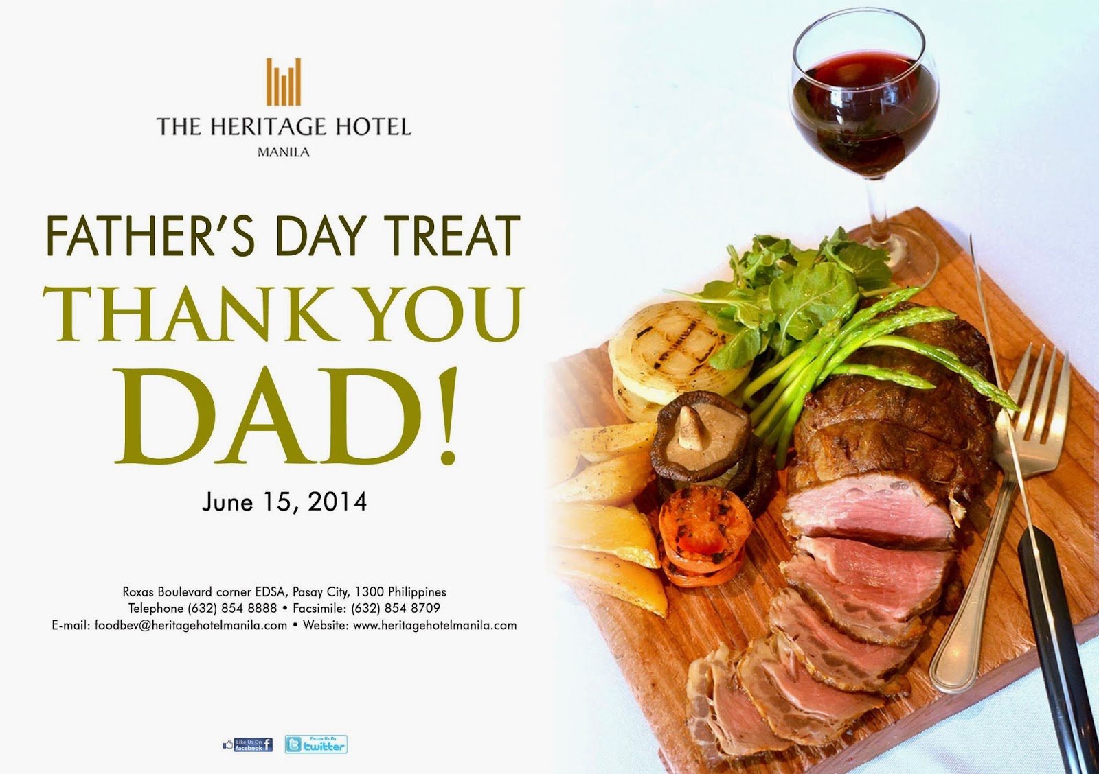 The Heritage Hotel Manila THANK YOU DAD! A Father's Day Treat at The