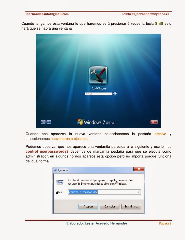 Hazlo tu mismo Como quitar contraseña olvidada de Windows 7 (aplica tambien para vista y XP)