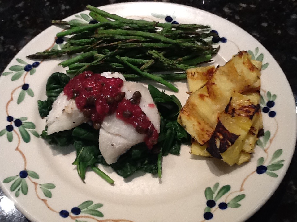Sue's Kitchen Digest Grilled Halibut Cheeks with Lemon Caper Sauce