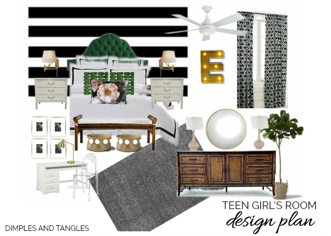 One Room Challenge Girl S Room Design Plan Week 2 Dimples And