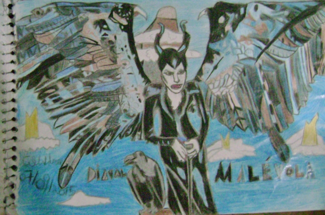 os desenhos de alwdree malévola and diaval disney