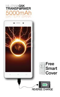 CelKon launches 5000mAh battery Milena Q5K Transformer Smartphone at Rs.5999