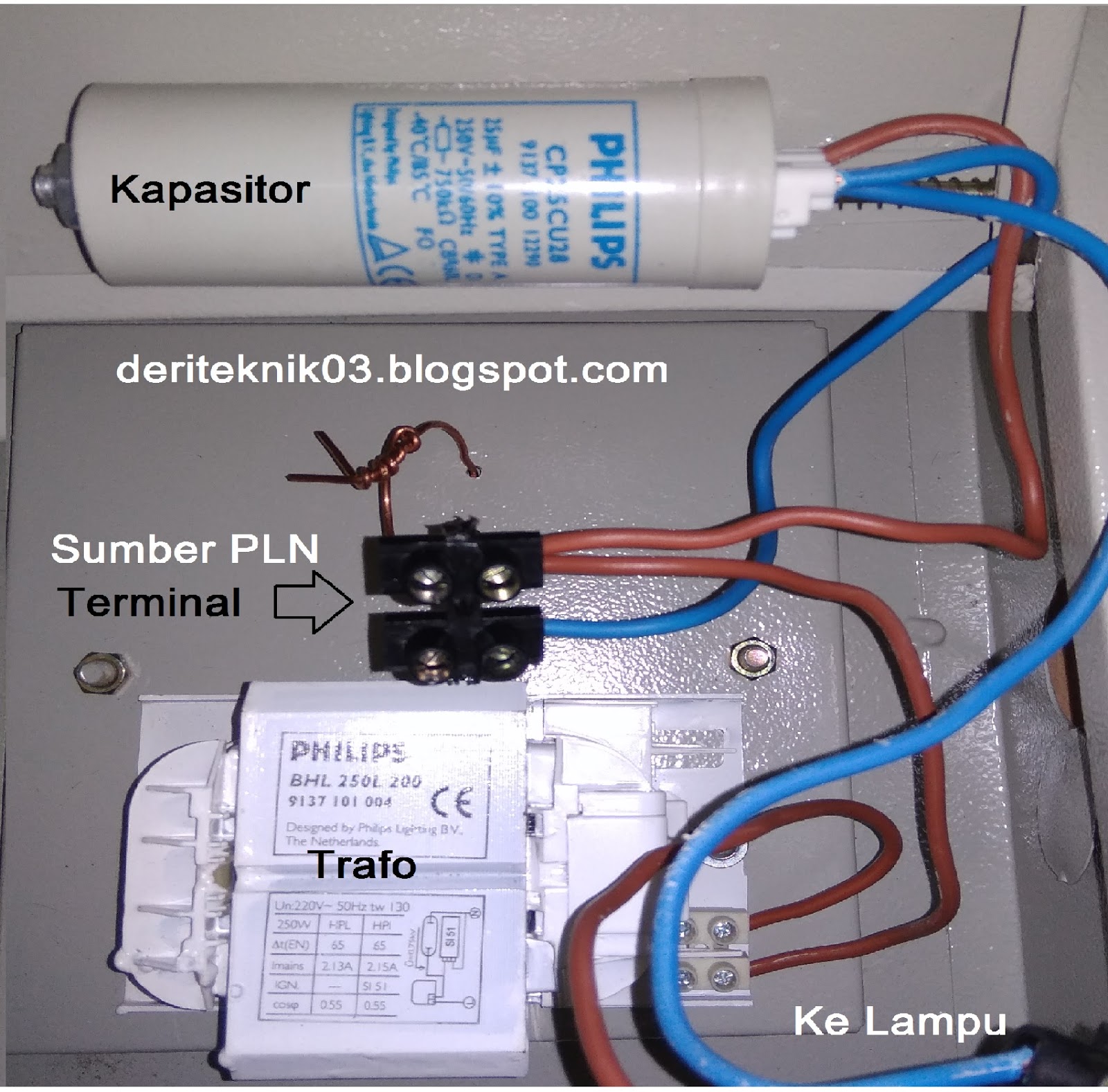 MERANGKAI LAMPU PHILIPS HPLN 250 W DENGAN TRAFO DAN KAPASITOR