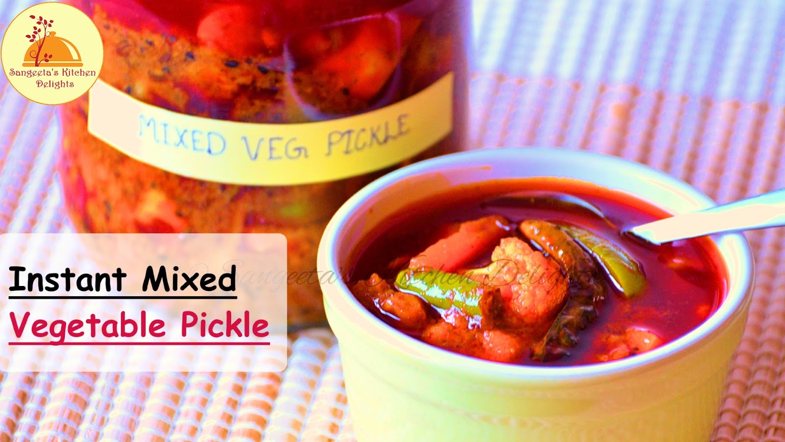 Instant Mixed Vegetable Pickle Carrot, Cauliflower, Capsicum, Lemon