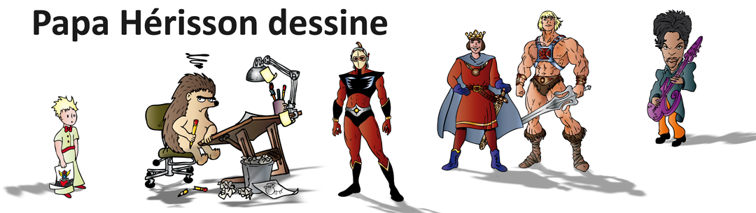 Papa Hérisson dessine