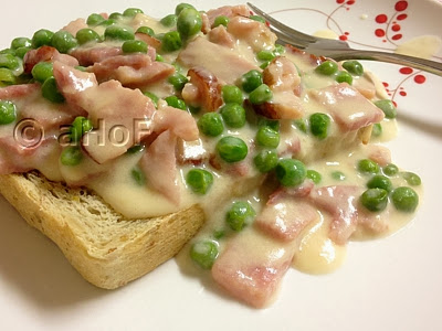 ham, peas, leftovers, quick meal