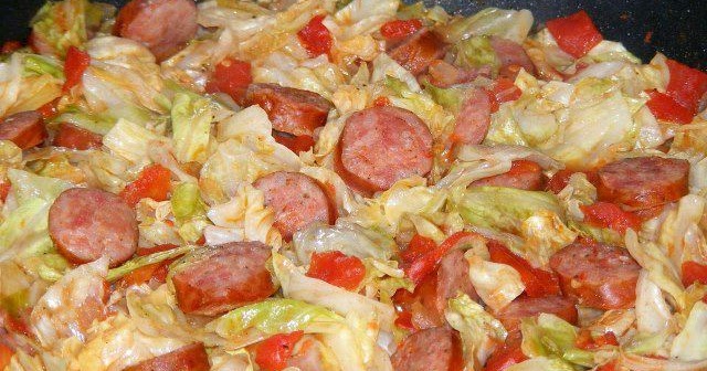 Gina's Favorites: Fried Cabbage with Polish Sausage