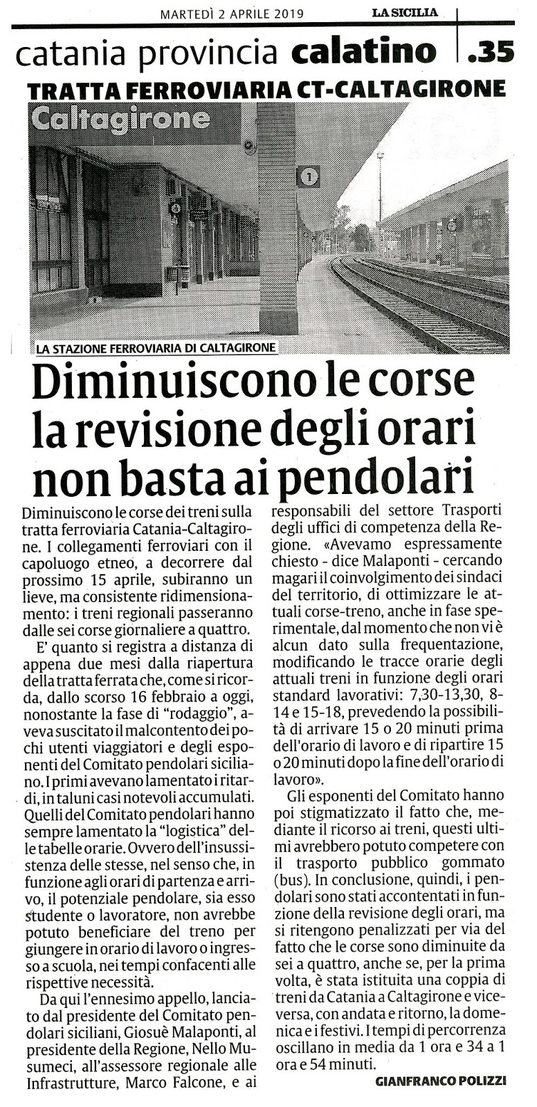 CataniaCaltagironeGela con i nuovi orari diminuiscono le corse Comitato Pendolari Siciliani CataniaCaltagironeGela con i nuovi orari diminuiscono le corse Comitato Pendolari Siciliani