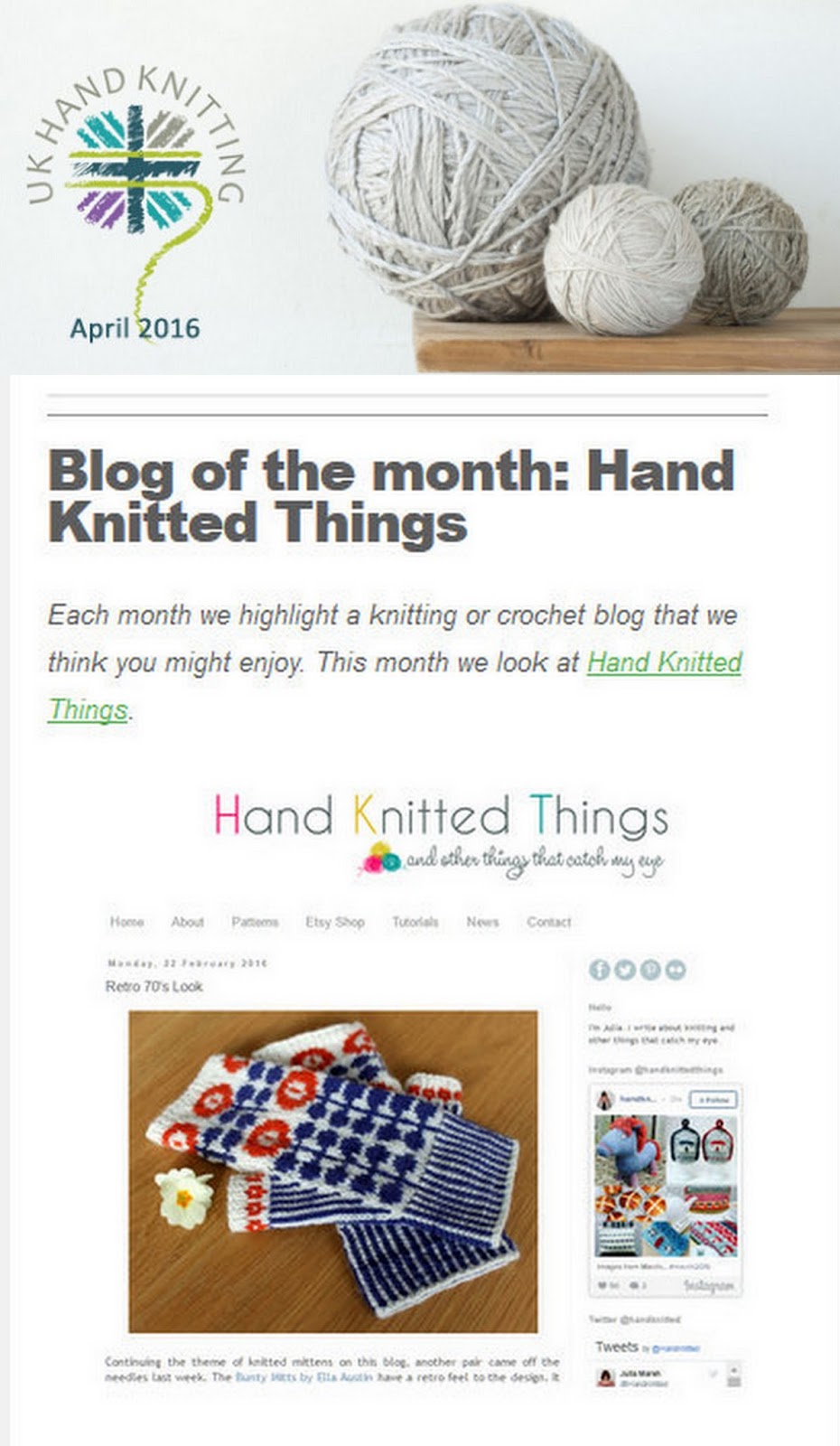 Hand Knitted Things News