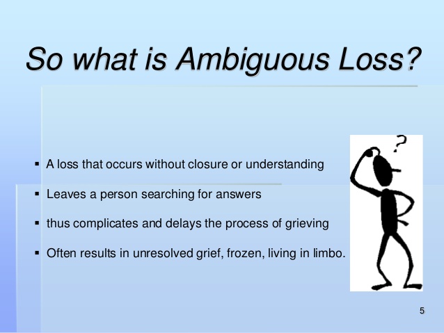 ambiguous loss The lost boys of sudan were separated from their families by civil war and subsequently lived in 3 other countries—ethiopia, kenya, and the united states in-depth. ambiguous loss The lost boys of sudan were separated from their families by civil war and subsequently lived in 3 other countries—ethiopia, kenya, and the united states in-depth.