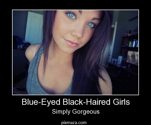 Blue-eyed black-haired women - wide 8