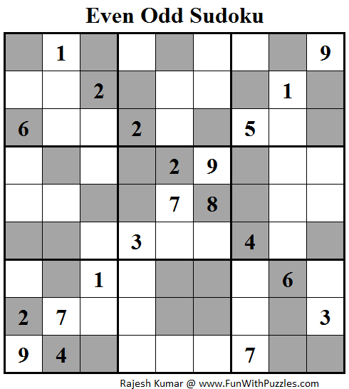 Even Odd Sudoku (Fun With Sudoku #88)