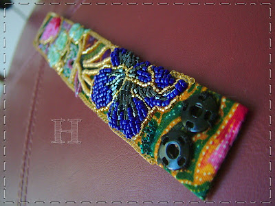 Beaded Batik Cuff - ClearyHelena