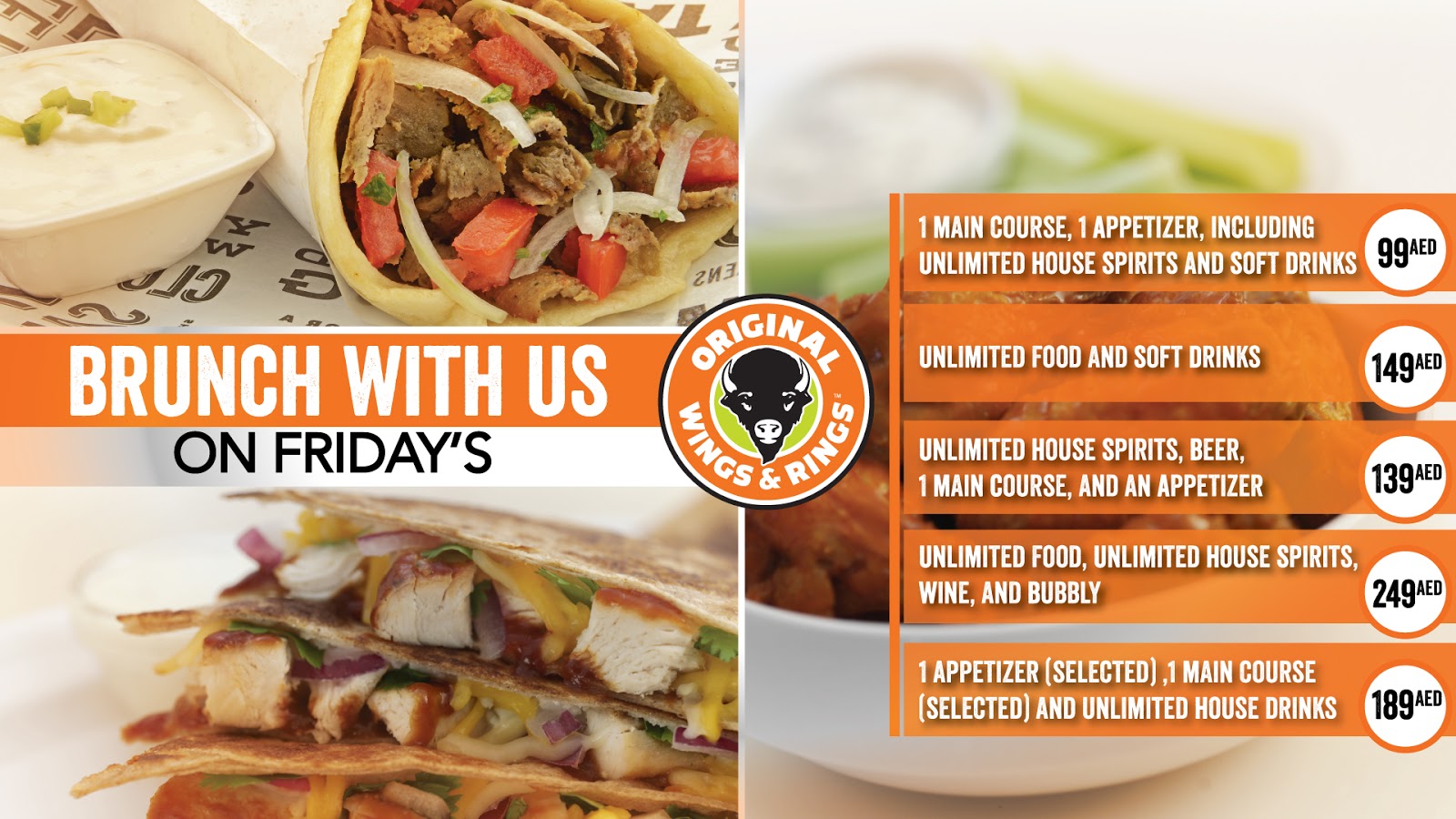 American Friday Brunch at Original Wings & Rings Dubai