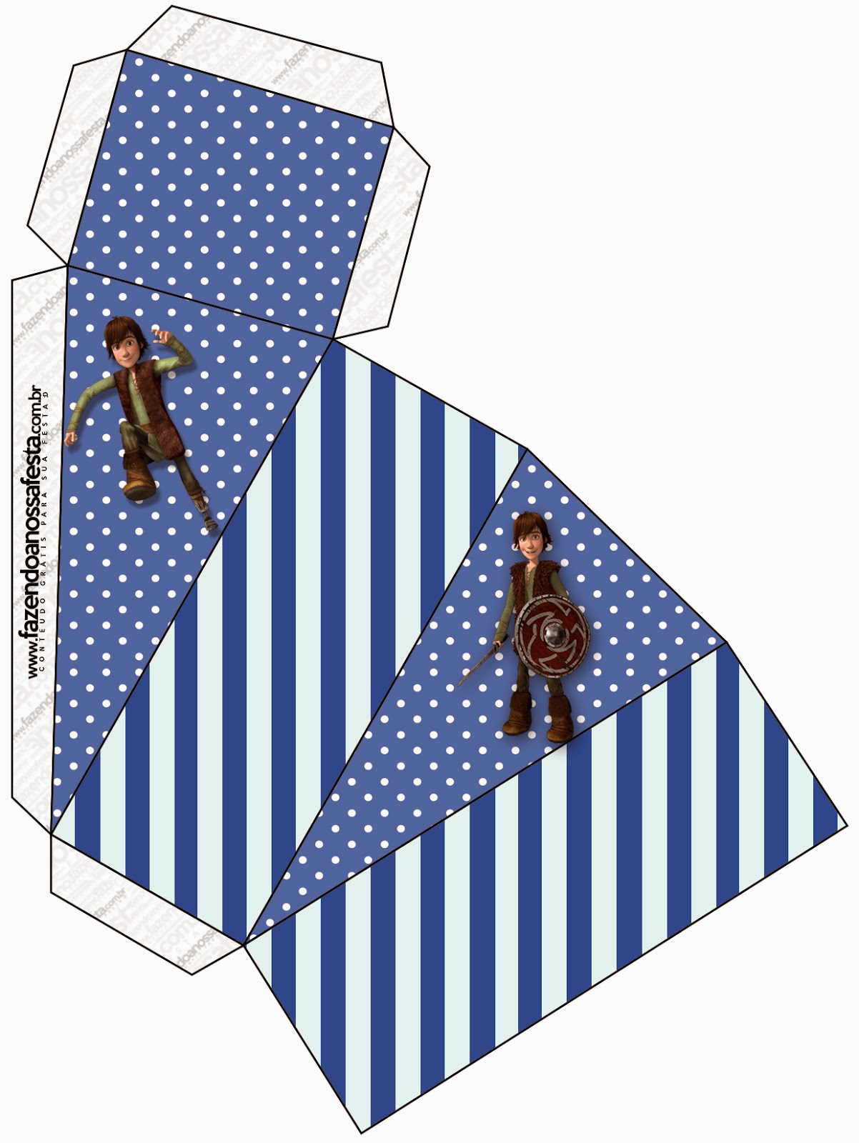 How to Train your Dragon: Free Printable Boxes. Free Printable Cake Box.