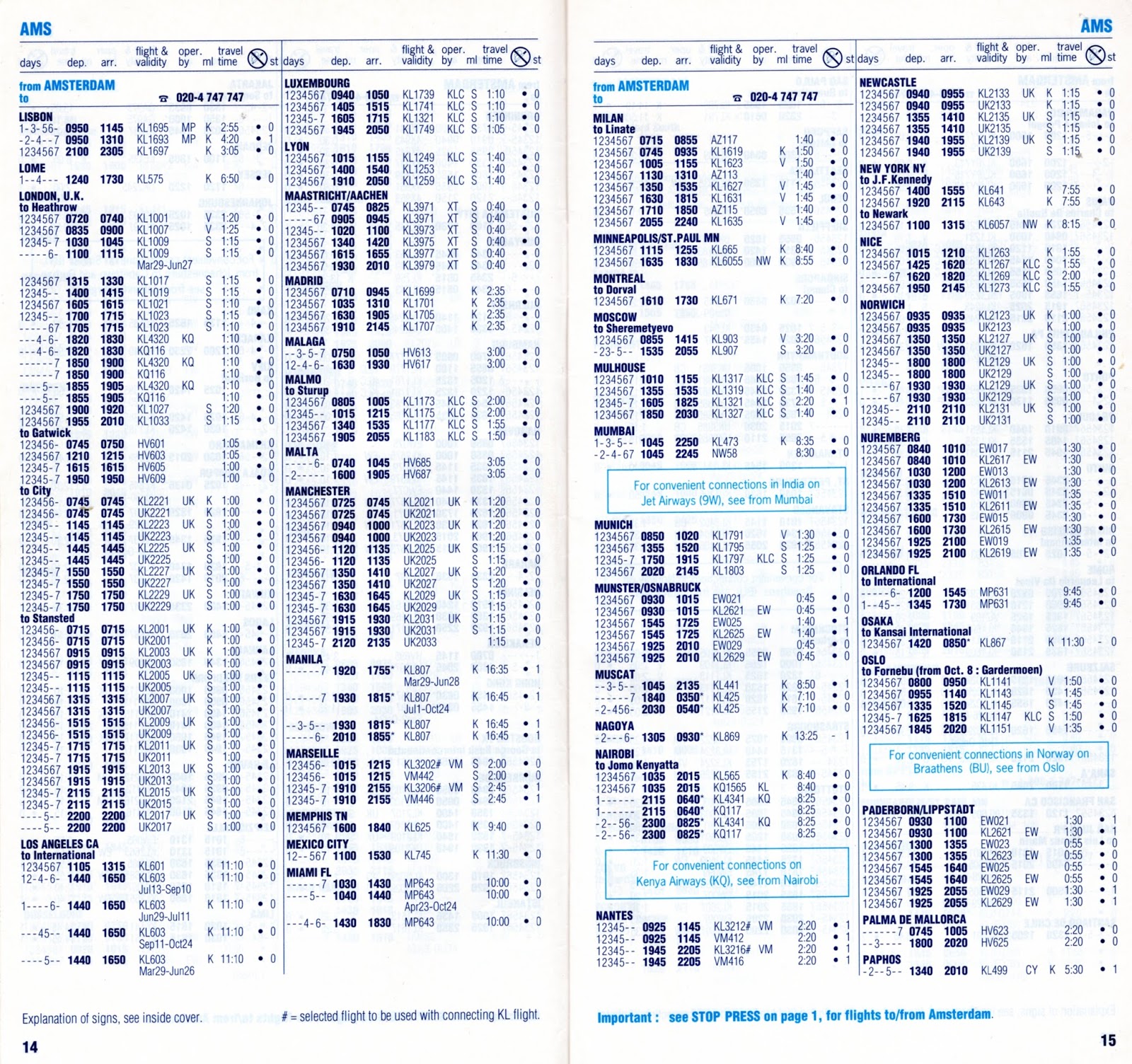 Airline Timetables