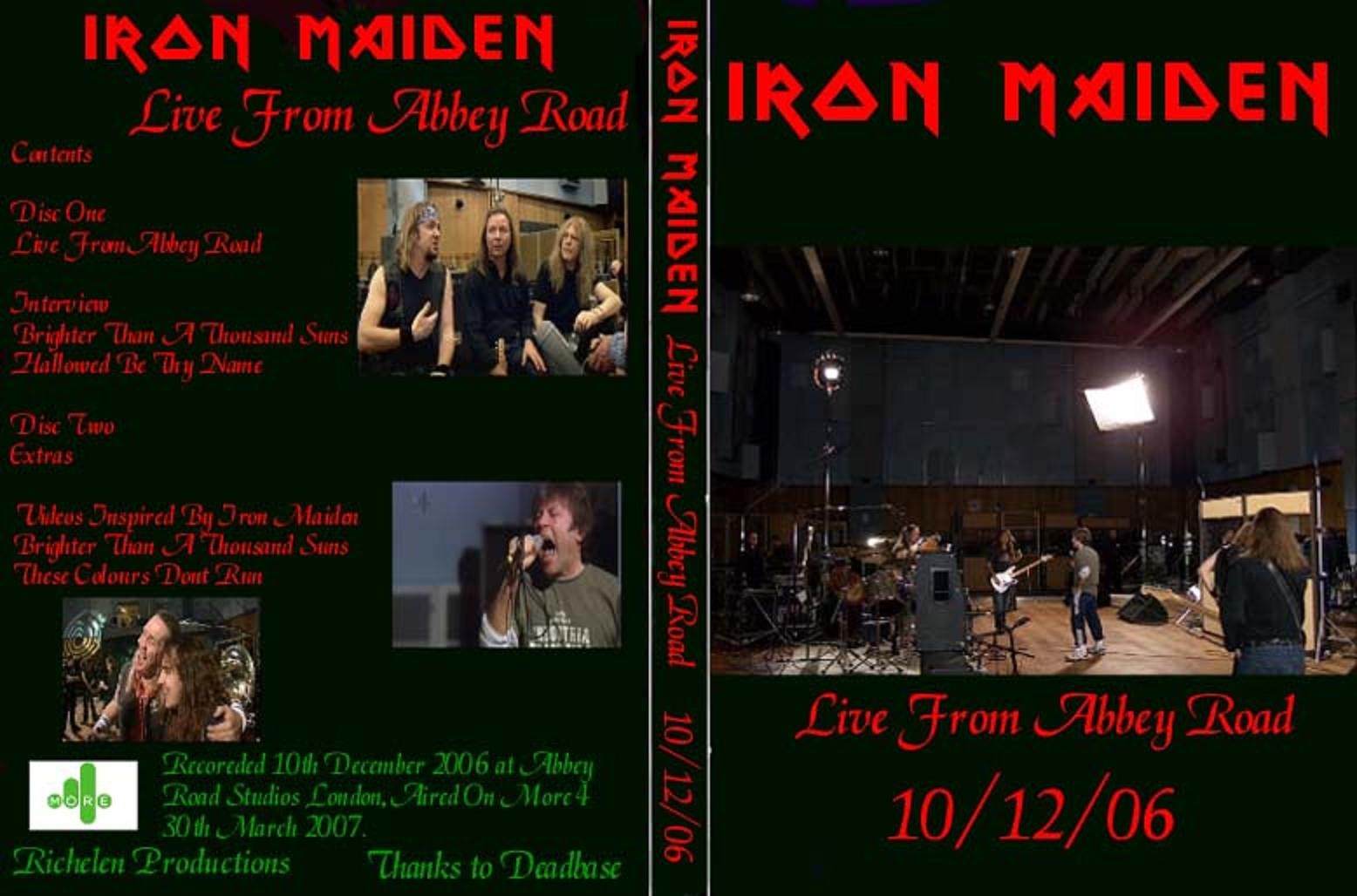 DVDS BOOTLEG RAREZ IRON MAIDEN LIVE FROM ABBEY ROAD 2006 (VERSION BRAZIL)