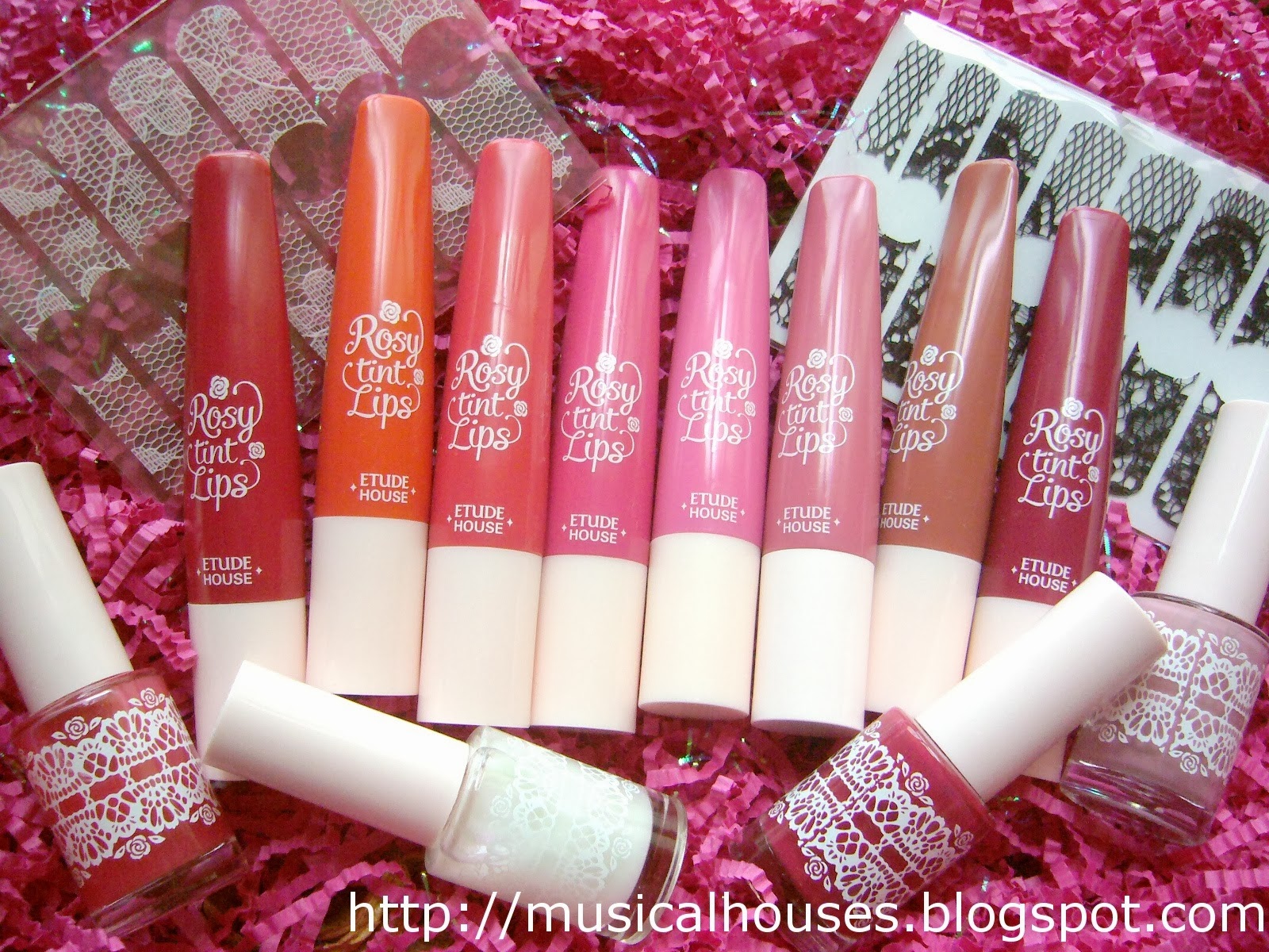 Etude House & Rose Review and Swatches Rosy Lip Tint and Flowering