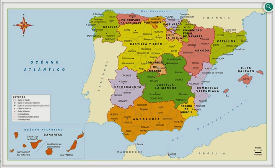 Un Paseo Por Las Ciencias Sociales Mapa PolÍtico De EspaÑa