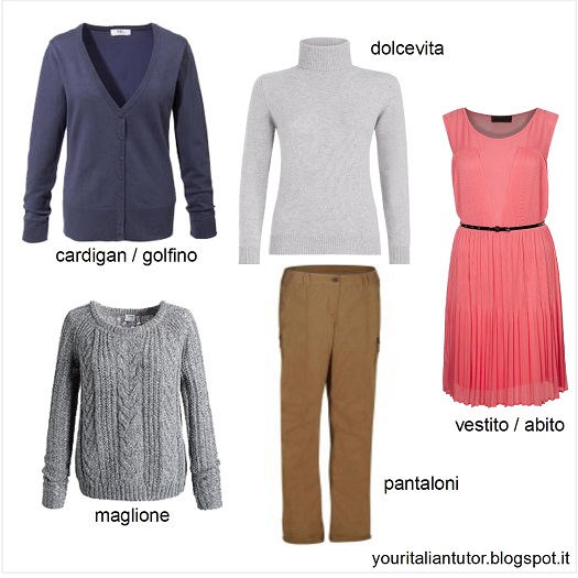Your Italian Tutor Italian vocabulary Woman's clothing / Abbigliamento da donna