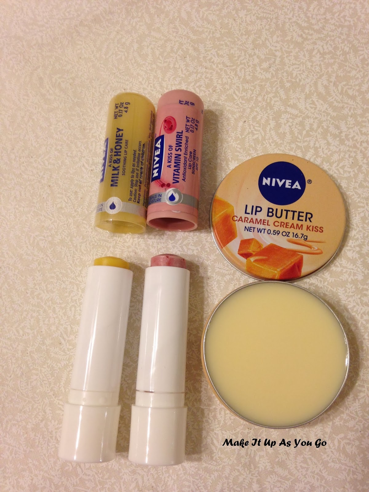 Make It Up As You Go Quickie Review Nivea Lip Care Products