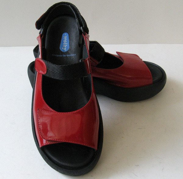 WOLKY JEWEL RED LEATHER SANDALS WOMENS SIZE 8 SIZE 39