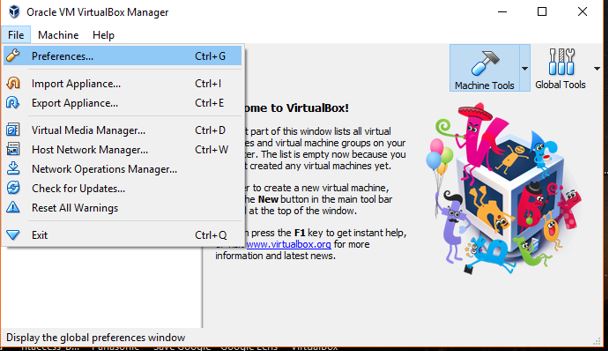 Preference to install Virtual extension pack for portable virtual box