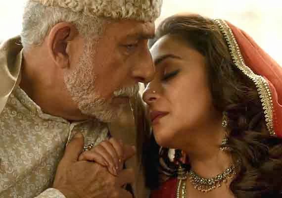Naseeruddin Shah as "Khalujaan" and Madhuri Dixit as "Begum Para" in Dedh Ishqiya, Directed by Abhishek Chaubey